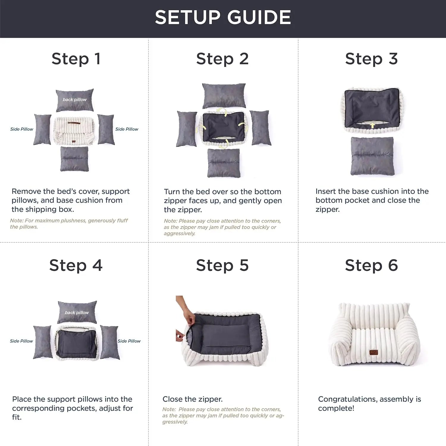 Removable washable cover detail on elegant cat sofa pet bed