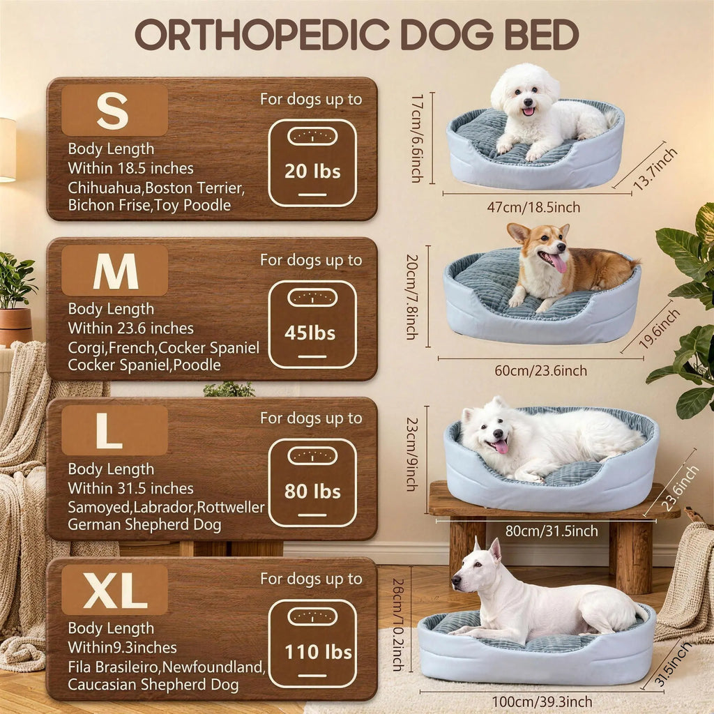 Washable cover being removed from orthopedic dog nest bed