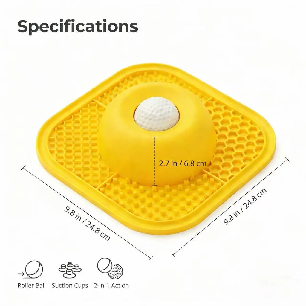 Slow Feeding Enrichment Bowl with Licking Mat & Rolling Ball, Strong Suction Base, Ideal for Bone Broth & Yogurt Feeding, Relieves Anxiety and Boosts Mental Enrichment for Dogs