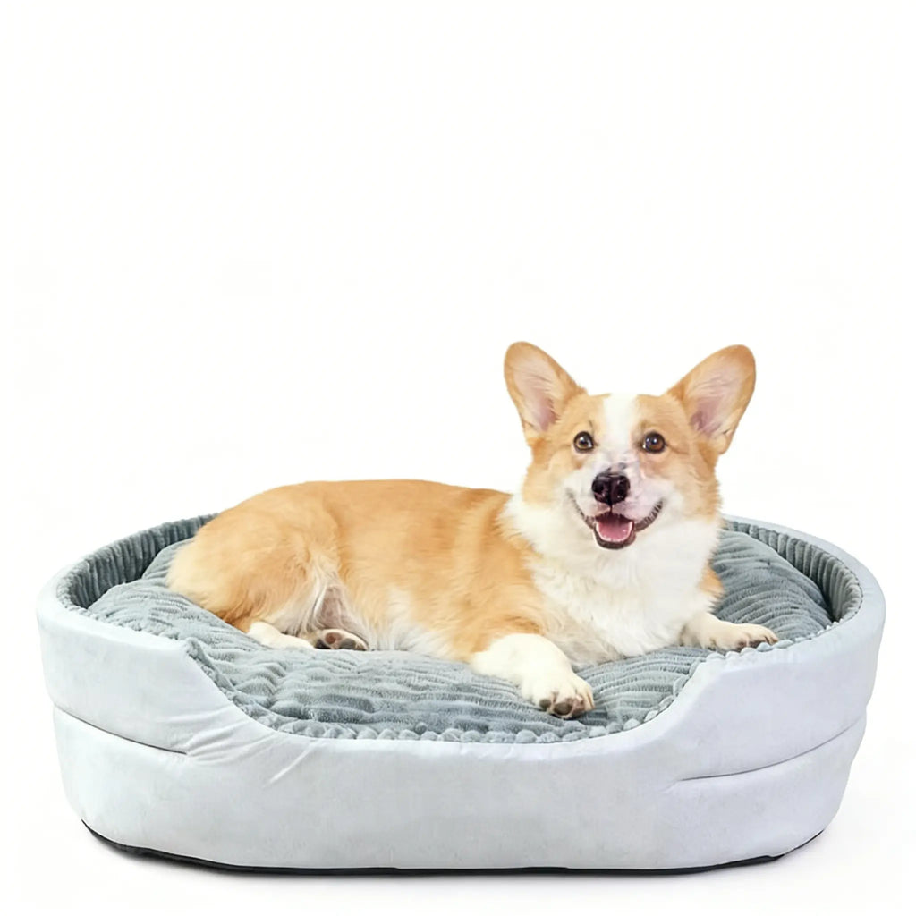 Comhoma Orthopedic Dog Bed & Cat Bed, 360° Bolstered Cuddler Pet Bed with Non-Slip Bottom, Granular Sponge Soft Washable Nest Bed for Small Medium Large Dogs & Cats, Multiple Sizes
