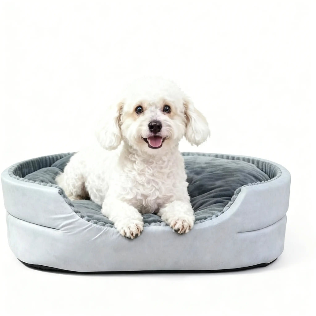 Comhoma orthopedic dog bed with 360 degree bolstered sides – top view